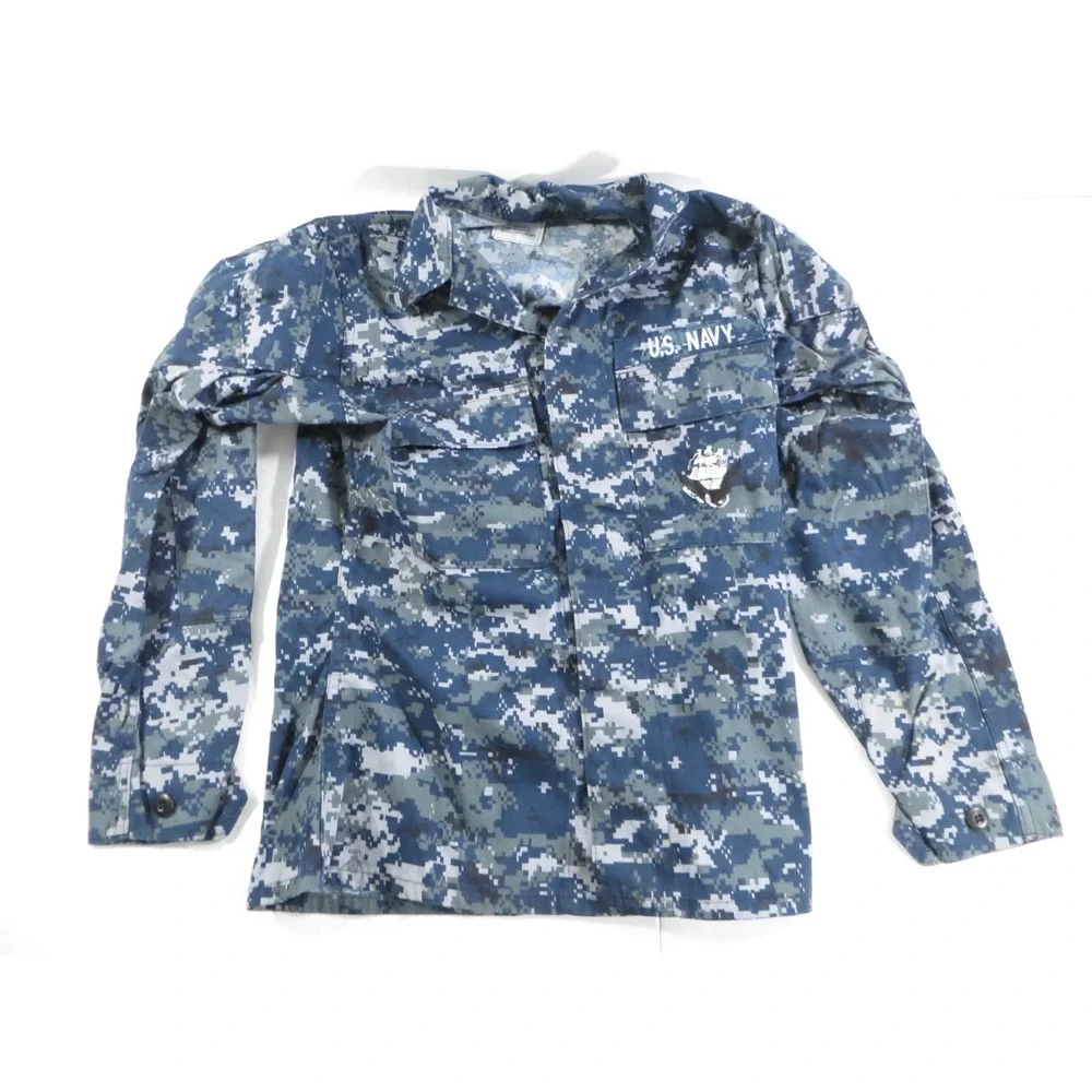 US‎ Navy Working Blouse NWU Uniform Top Size 32 Short Blue Digital Camo Lot of 3